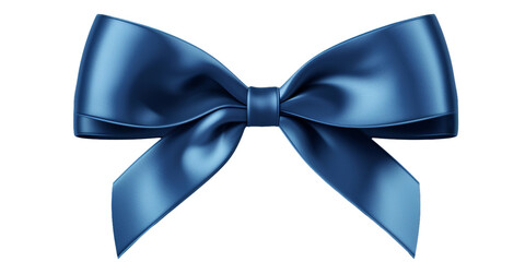 Shiny blue satin ribbon, isolated on transparent background