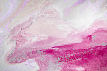 Abstract fluid acrylic painting. Marbled red abstract background.
