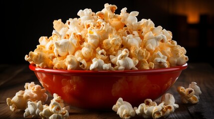 A basket of crunchy and flavorful popcorn. AI generated