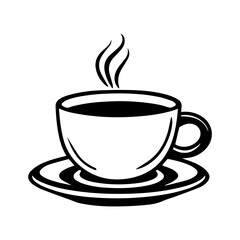 hand drawn sketchy tea and coffee cups. Coffee break, Illustration for menu.