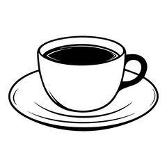 hand drawn sketchy tea and coffee cups. Coffee break, Illustration for menu.