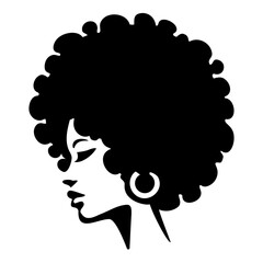 Afro Woman Side Profile