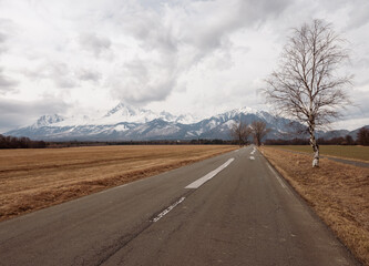 The road to the High Tatras from the town of Spišská Belá.