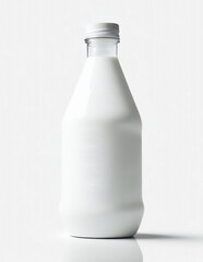 Fresh glass of milk isolated over white background