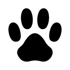Paw print icon,vector illustration. Flat design style. vector paw print icon illustration isolated on White background, paw print icons graphic design vector symbols, Black silhouette. © Natworanat