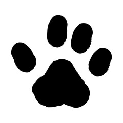 Paw print icon,vector illustration. Flat design style. vector paw print icon illustration isolated on White background, paw print icons graphic design vector symbols, Black silhouette.