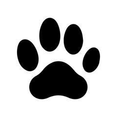 Paw print icon,vector illustration. Flat design style. vector paw print icon illustration isolated on White background, paw print icons graphic design vector symbols, Black silhouette.