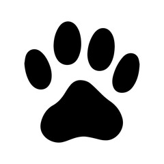 Paw print icon,vector illustration. Flat design style. vector paw print icon illustration isolated on White background, paw print icons graphic design vector symbols, Black silhouette.
