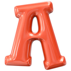 Balloon Font A 3D Render