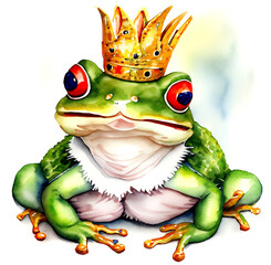Książę, żaba w koronie - obrazy, fototapety, plakaty