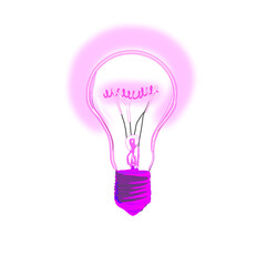 a light bulb with purple light without a backlight