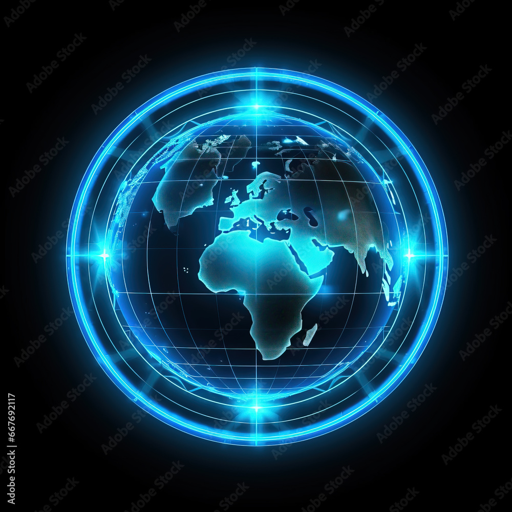 Canvas Prints glowing earth circular icon,created with generative ai tecnology.