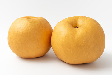 Korean pear on white background