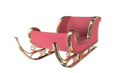 The christmas sliegh, Santa's Sled, 3d render. isolate on transparent background