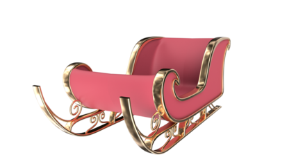 The christmas sliegh, Santa's Sled, 3d render. isolate on transparent background