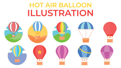 Hot Air Balloon Vector Background illustration