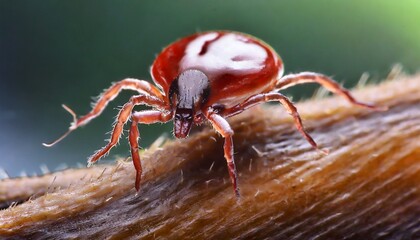 Macro shot of a tick on skin