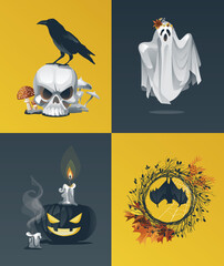 Halloween Vector Illustrations: Icons, Clipart, Graphics, and Backgrounds for Your Web or Mobile Design, Marketing
