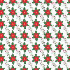 free vector seamless pattern with Christmas flowers .