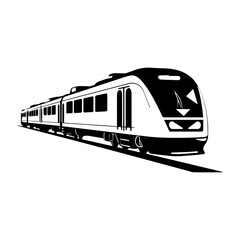 modern high speed train emblem. Super streamlined high-speed train on white background, vector illustrator.