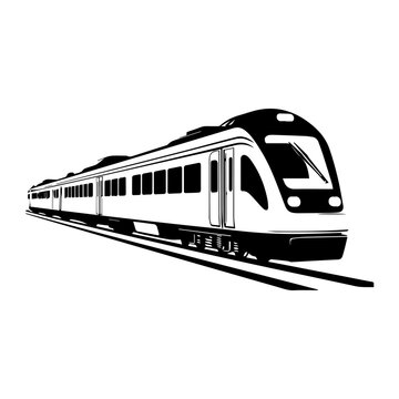 modern high speed train emblem. Super streamlined high-speed train on white background, vector illustrator.
