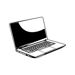 Laptop flat vector icon illustration, digital technology concept flat design