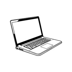 Laptop flat vector icon illustration, digital technology concept flat design