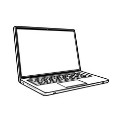 Laptop flat vector icon illustration, digital technology concept flat design