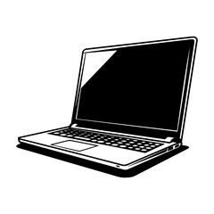 Laptop flat vector icon illustration, digital technology concept flat design