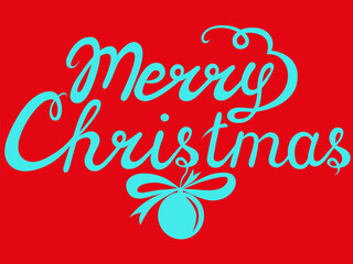 Merry Christmas Lettering with Elegant Design in Red Color