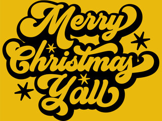 Merry Christmas Lettering with Bold Typography