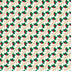free vector seamless pattern with Christmas and redberry .