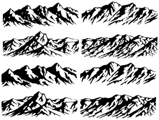 Mountain silhouette vector illustration collection