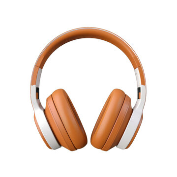 3D model headphones isolated on transparent and white background. Png transparent