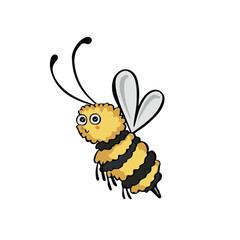Bee character in cartoon style, vector