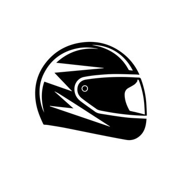 Motorcycle helmet vector icon. Racing team helmet vector illustration.