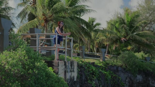 Girl exploring the beauty of Tinian island