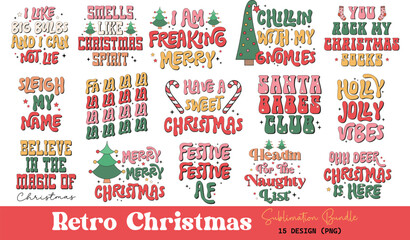 Retro Christmas Sublimation Design Bundle