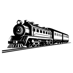 Steam Locomotive hand drawn sketch Vector illustration Transport.