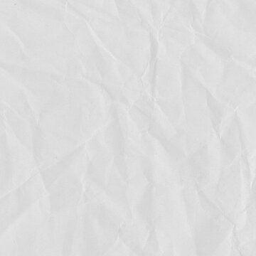 Recycled crumpled white paper texture background. Royalty high-quality free stock photo image of Wrinkled and creased abstract backdrop, wallpaper with copy space, top view