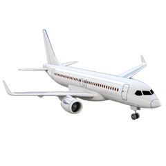 Obraz premium 3D model airplane isolated on transparent and white background. Png transparent