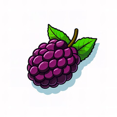Sticker design with an blueberry on white background.
