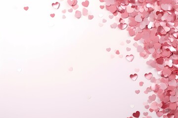 Fototapeta na wymiar valentine background with heart shaped confetti