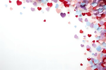valentine background with heart shaped confetti