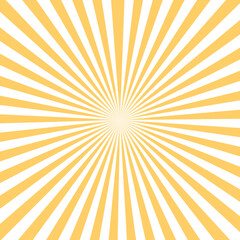 Sun ray on transparent. Radial beam sunrise or sunset light retro design illustration. Yellow sunburst on transparent background.  - obrazy, fototapety, plakaty