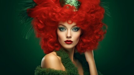 Naklejka premium woman portrait in burlesque style