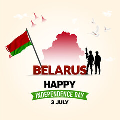 Creative Belarus Independence Day social media post and web banner