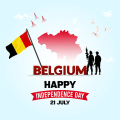 Obraz premium Creative Belgium Independence Day social media post and web banner