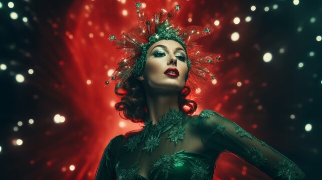 woman portrait in burlesque style