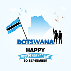 Creative Botswana independence day social media post and web banner